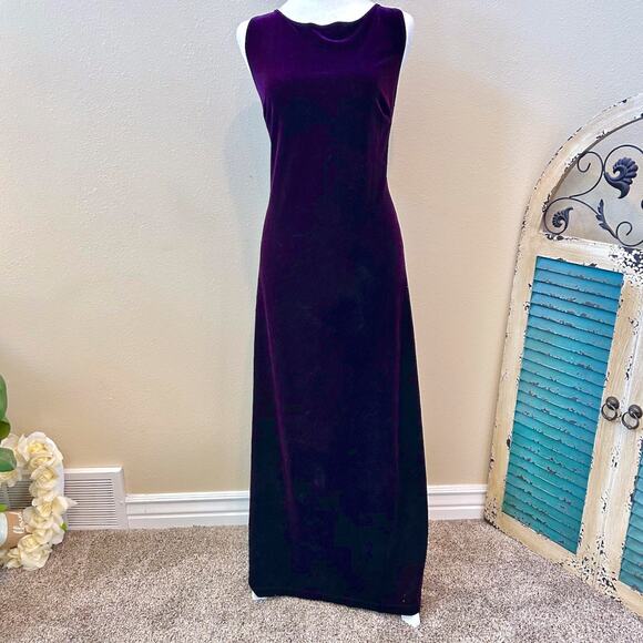 Vintage Y2K Velvet Maxi Dress Whimsygoth Dark Romantic Fairy Goth Size 10 - Picture 1 of 8